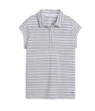 Puma Polo Lady Pique Yd Stripe Cap Sleeve White Glow-Deep Navy