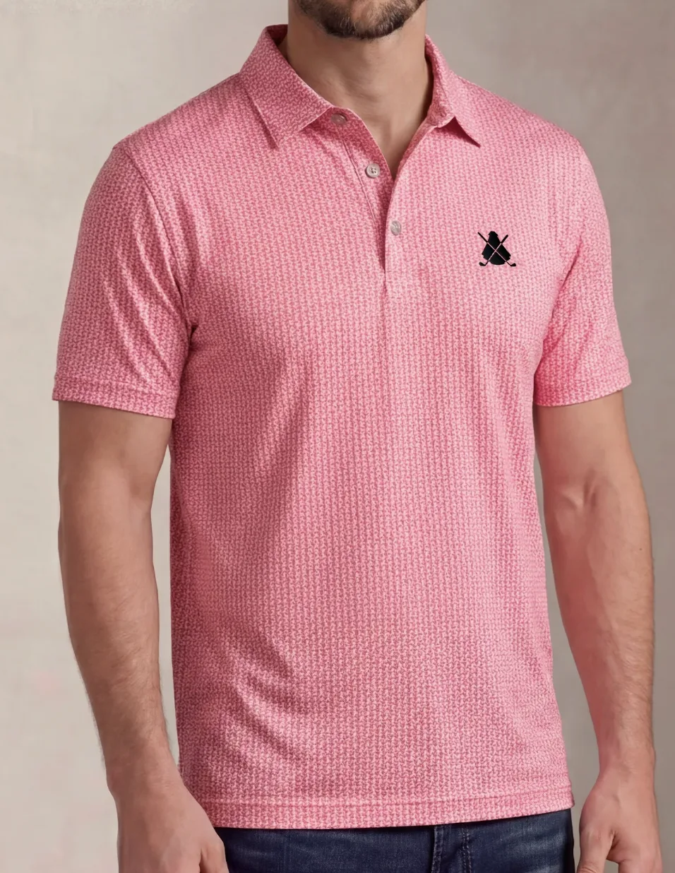 El Capote Polo Rosa Jaspeado Men