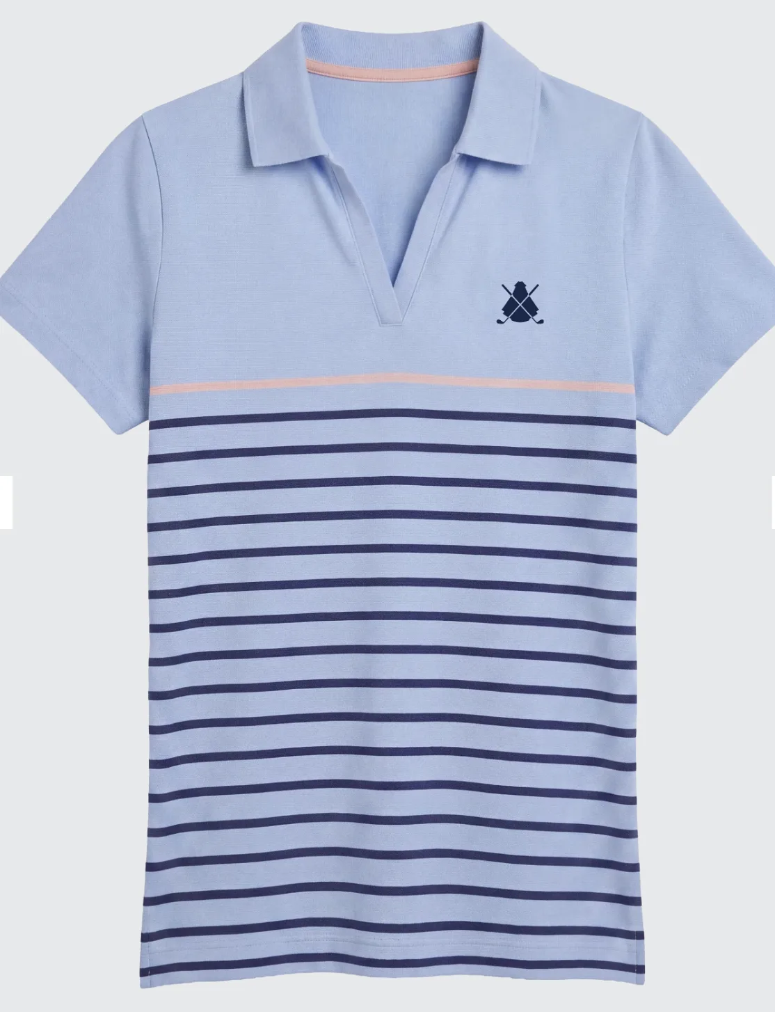 El Capote Polo Celeste Rayas